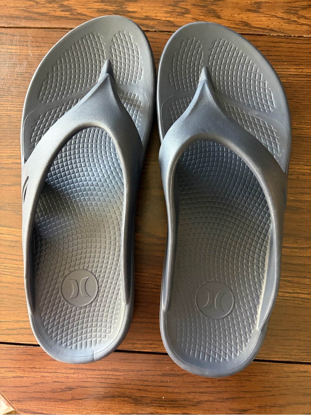 Hurley Charcoal Gray Contoured Flip Flops